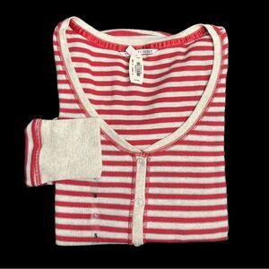 Victoria’s Secret Fireside thermal long Jane long sleeve striped pajama top